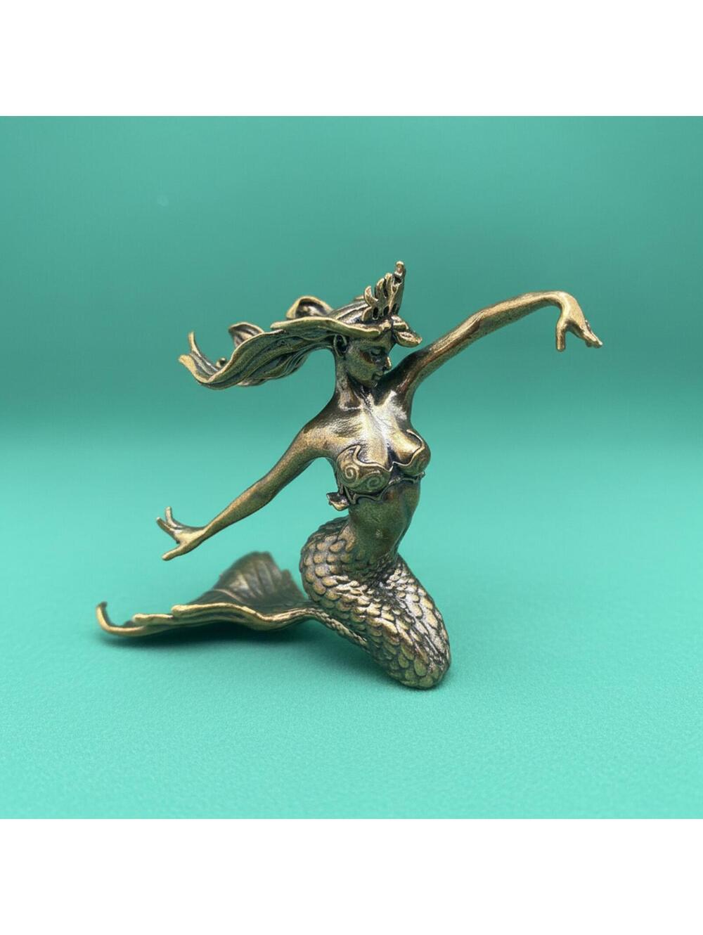 Brass Mermaid Princess Figurine Sculpture